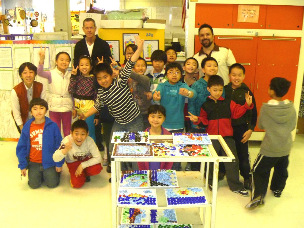Mosaic Workshop for students at the Josiah Quincy Elementary School in Boston