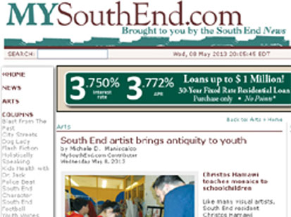 South End News Article - first mosaic commission